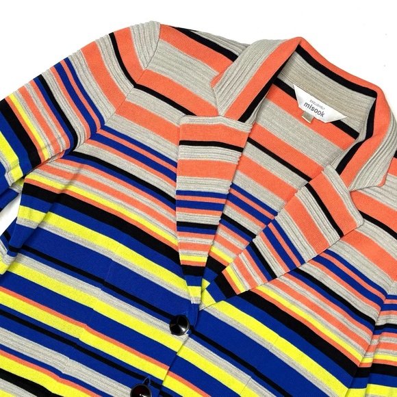 Misook Multi-color Striped Knit Blazer Size Medium - Picture 11 of 11